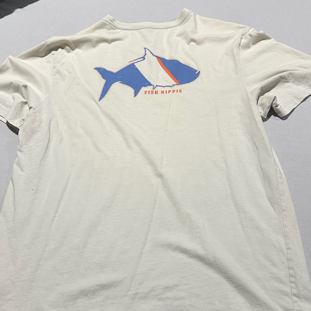 Fish Hippie Men's Off-White Short Sleeve Tee - Picture 4 of 5